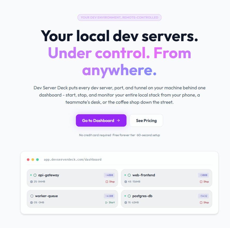 Dev Server Deck